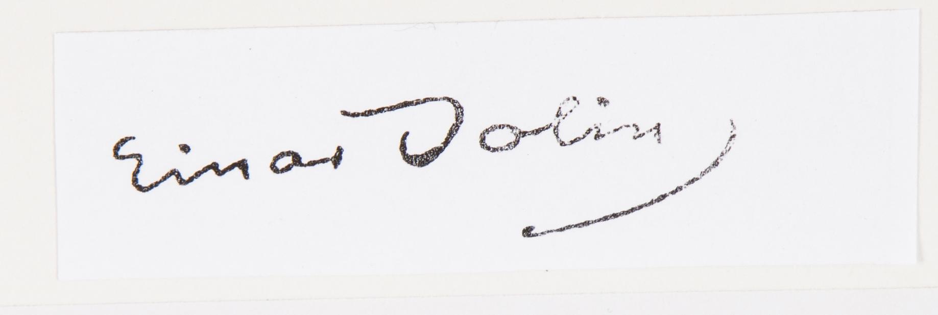 Einar Jolin, pencil on paper, stamp signed on verso Einar Jolin.