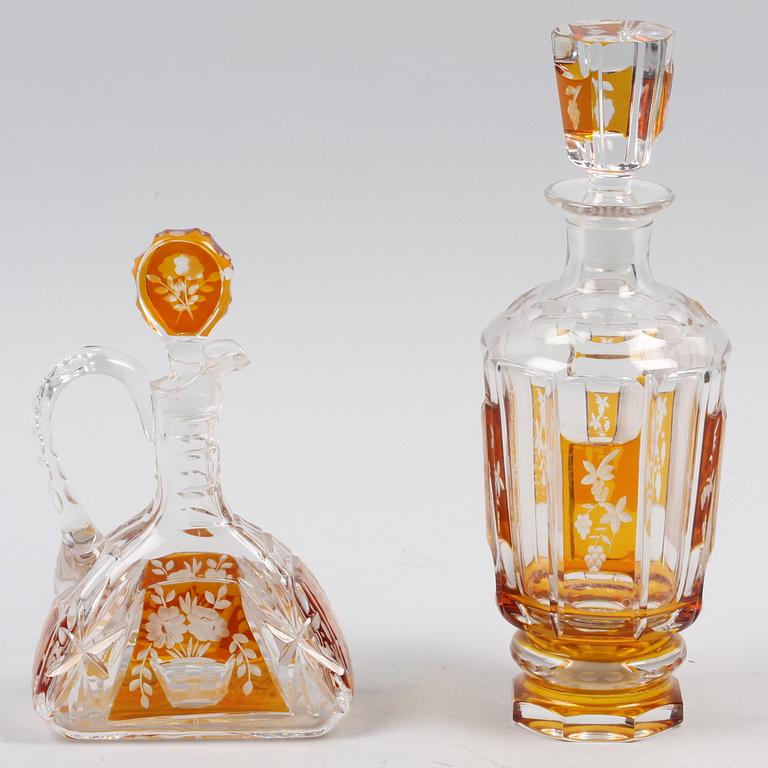 KARAFFER, 2 st, glas, Åfors Glasbruk.
