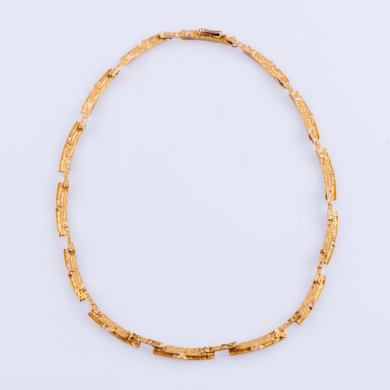 BJÖRN WECKSTRÖM, COLLIER Tundra, 14K guld. Lapponia 1967. Vikt 30 g.