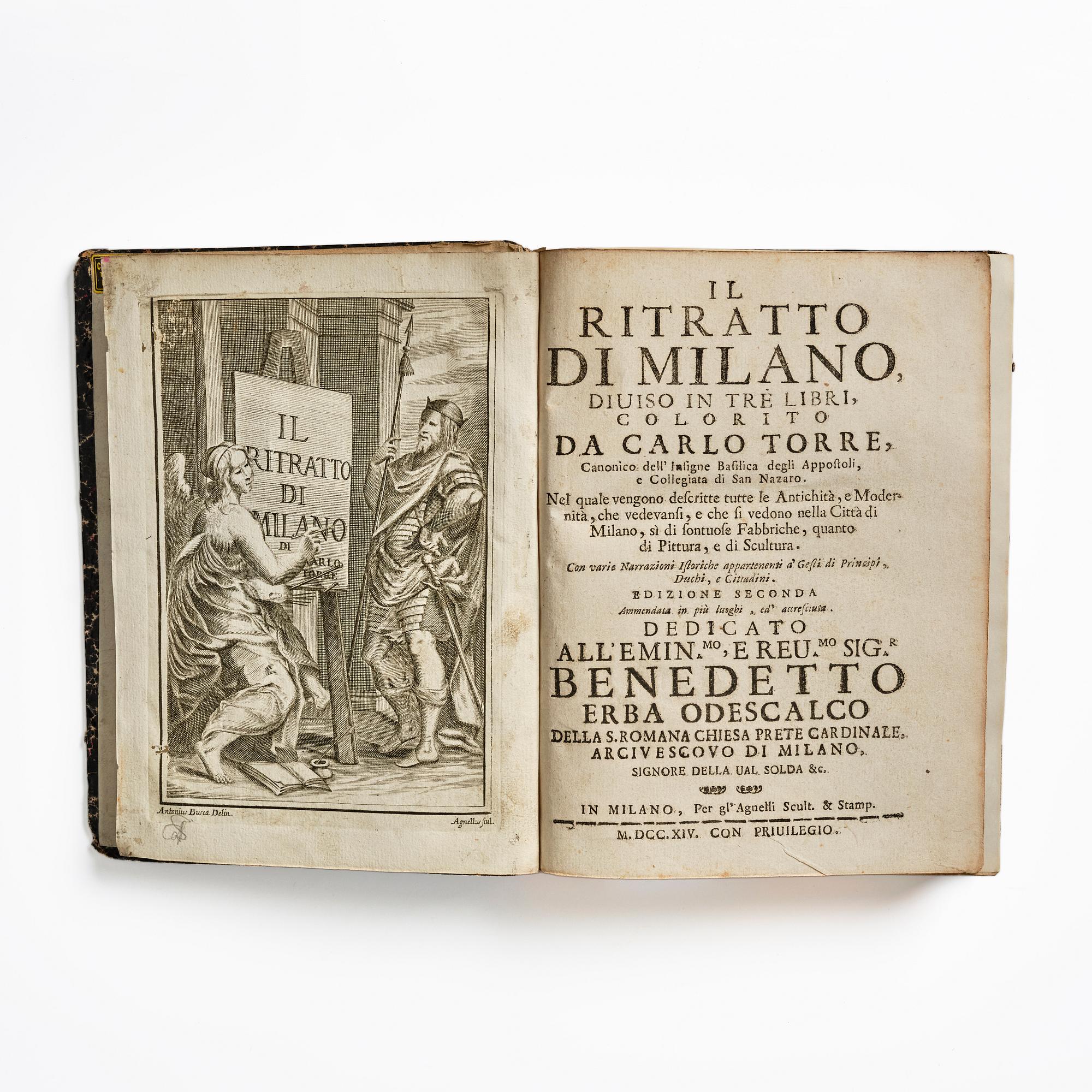 Description of Milano, 1714, with 8 folding engraved plates.