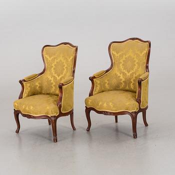 A PAIR OF ROCOCO STYLE ARMCHAIRS, 20th century.