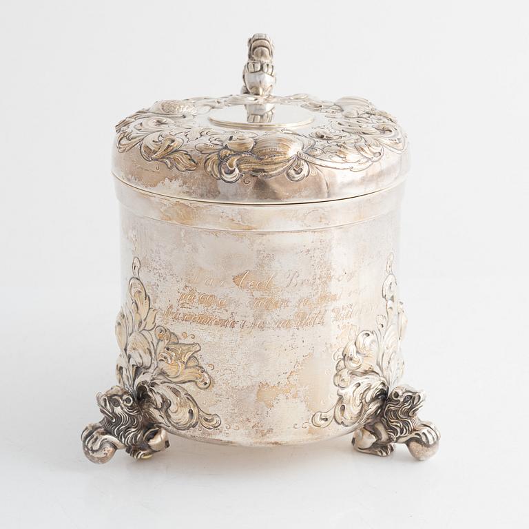 David Andersen, dryckeskanna, silver, Norge, 1900-tal. Barockstil.