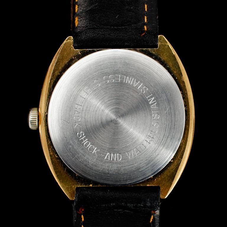 ARMBANDSUR, guld på stål, Junghans, 1900-talets mitt.