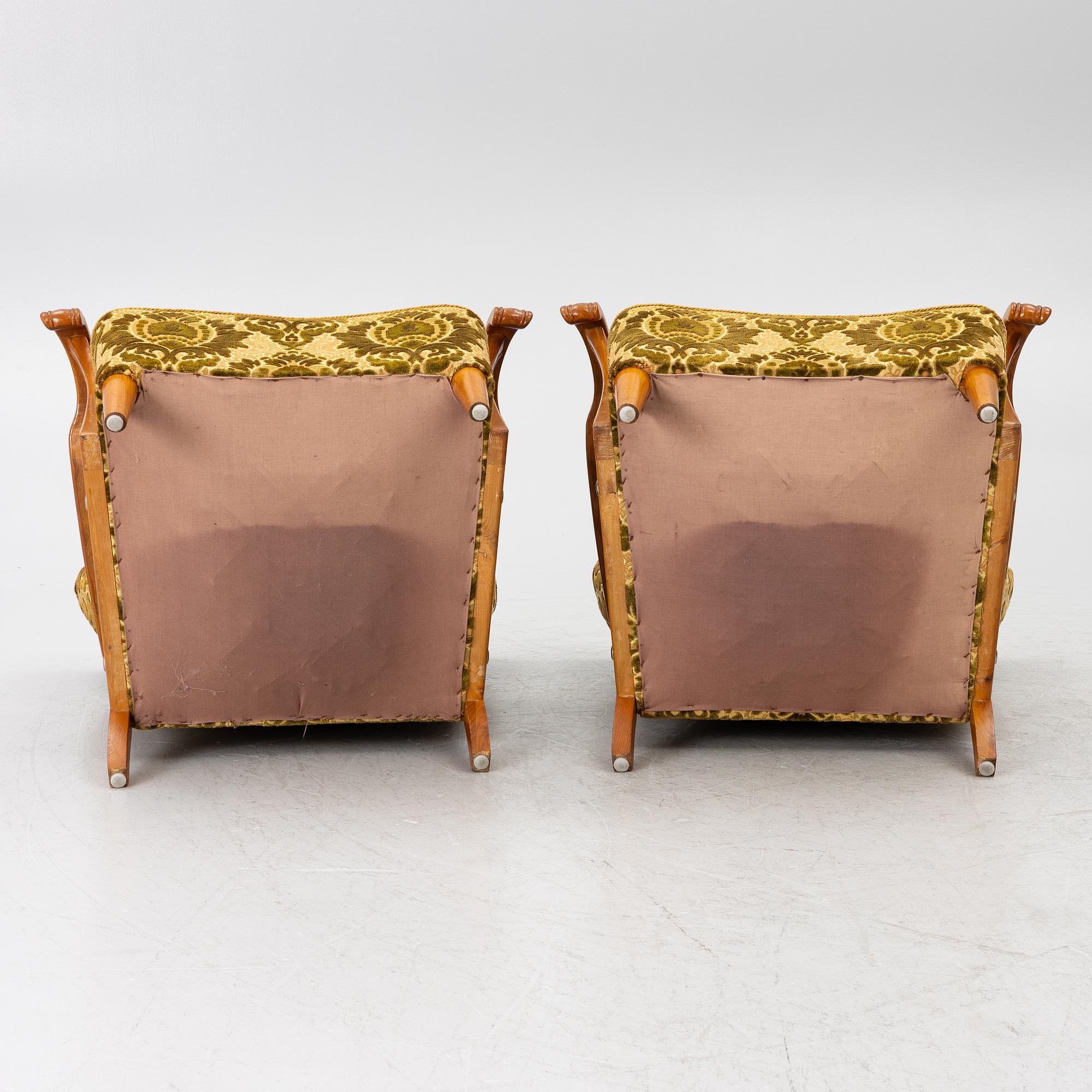 Armchairs, a pair, Swedish Modern, 1940s.