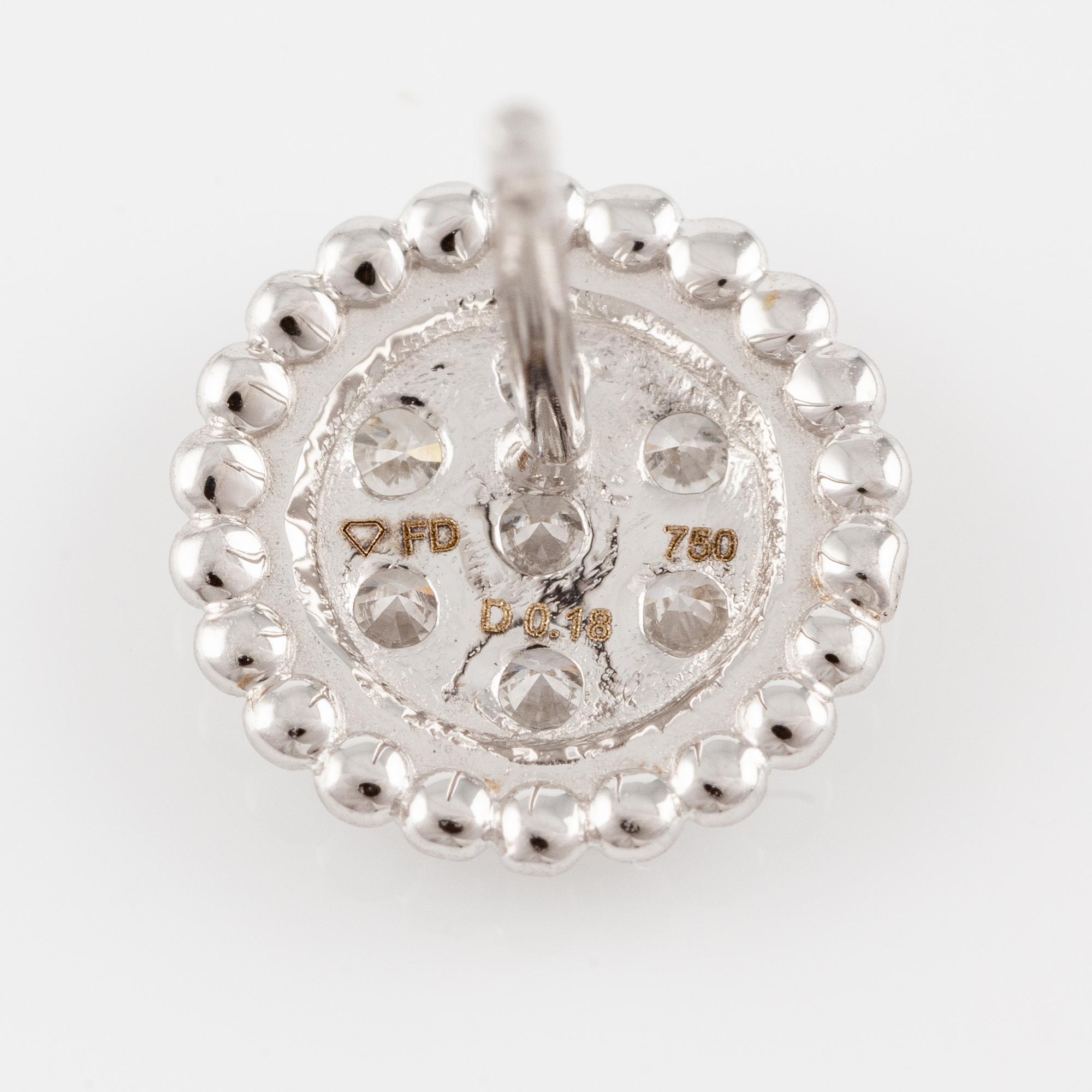 Earrings with brilliant-cut diamonds.