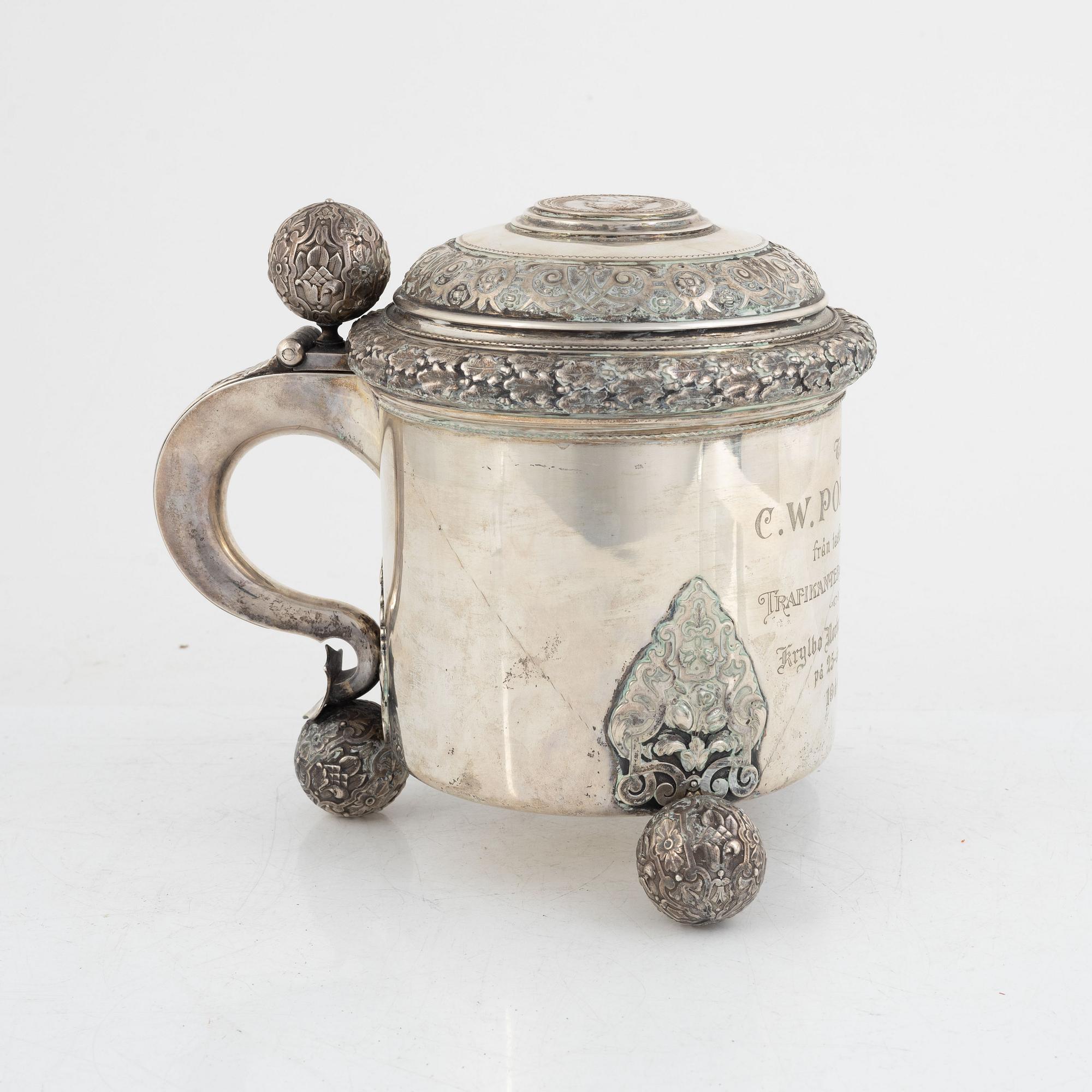 A Swedish silver beaker, mark of GAB, Stockholm 1902.