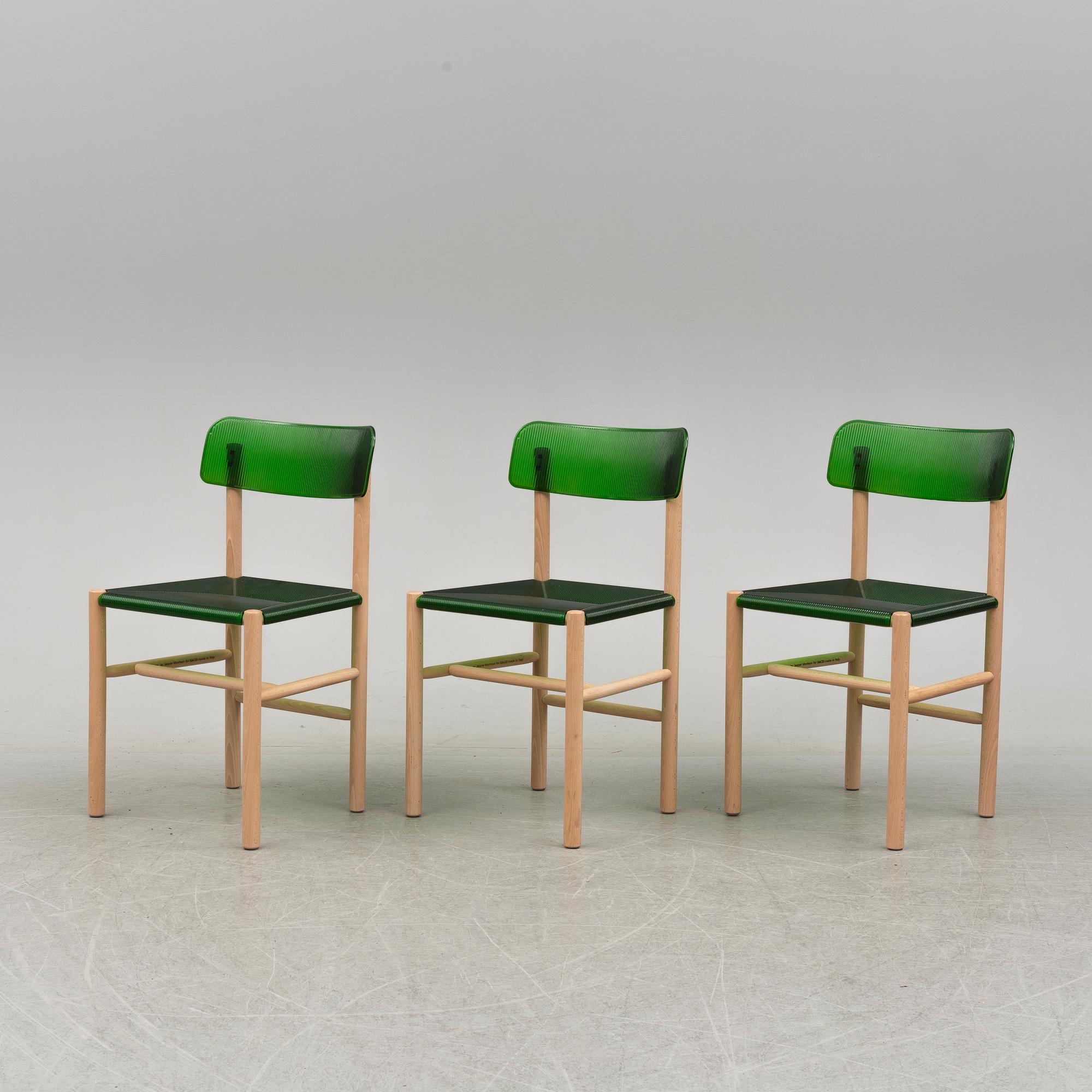 Three Trattoria chairs by Jasper Morrison Magis 21st century. Bukowskis