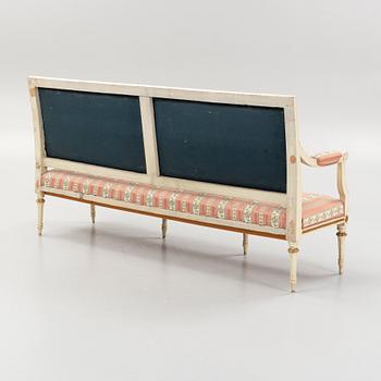 A Gustavian sofa, late 18th century.