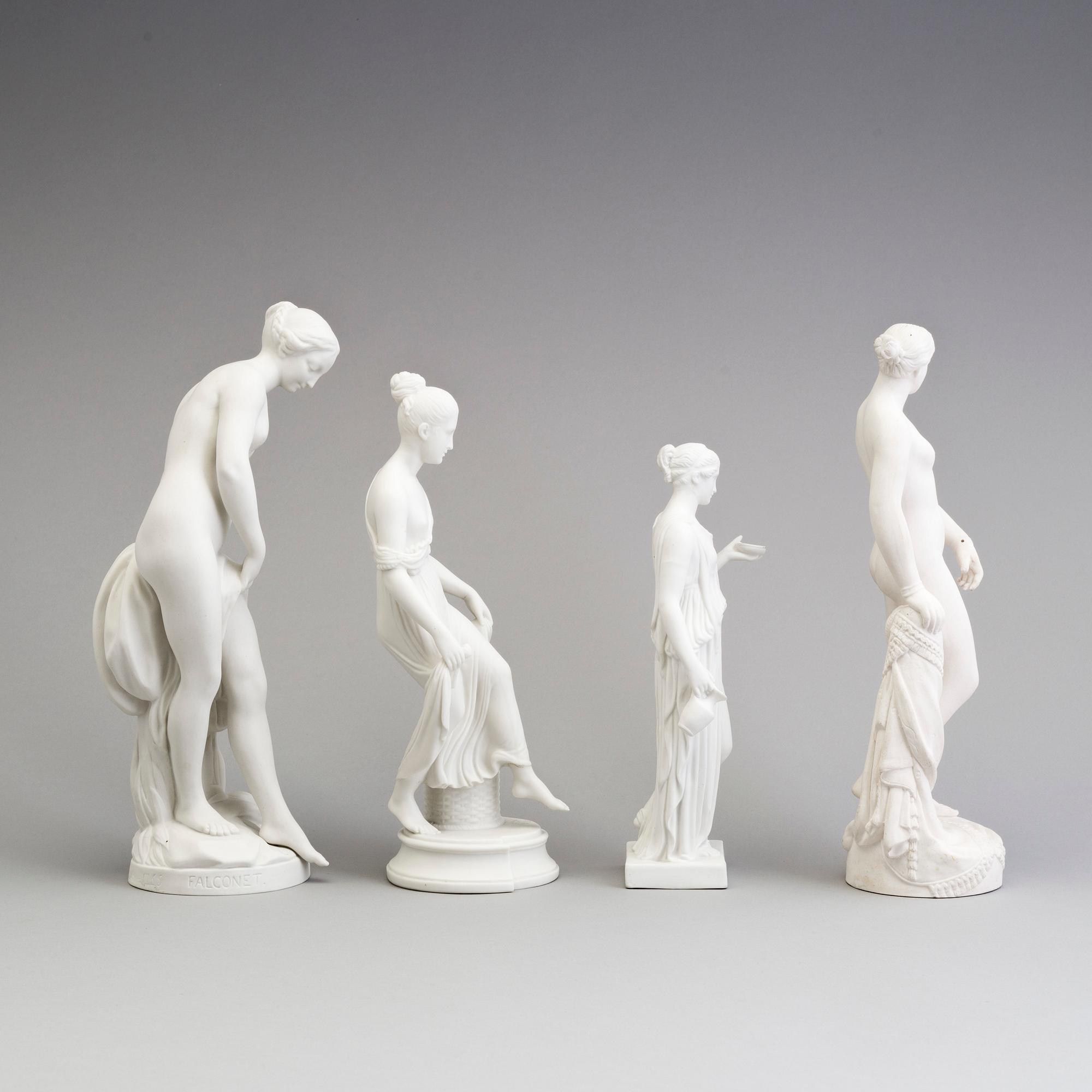 FOUR PARIAN FIGURES, Gustafsberg and Eneret, ca 1900.
