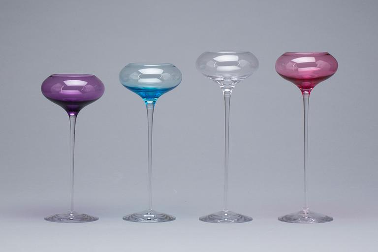 LJUSLYKTOR, 4 st, glas. "Cermony-Votives" Erika Lagerbielke, Orrefors.