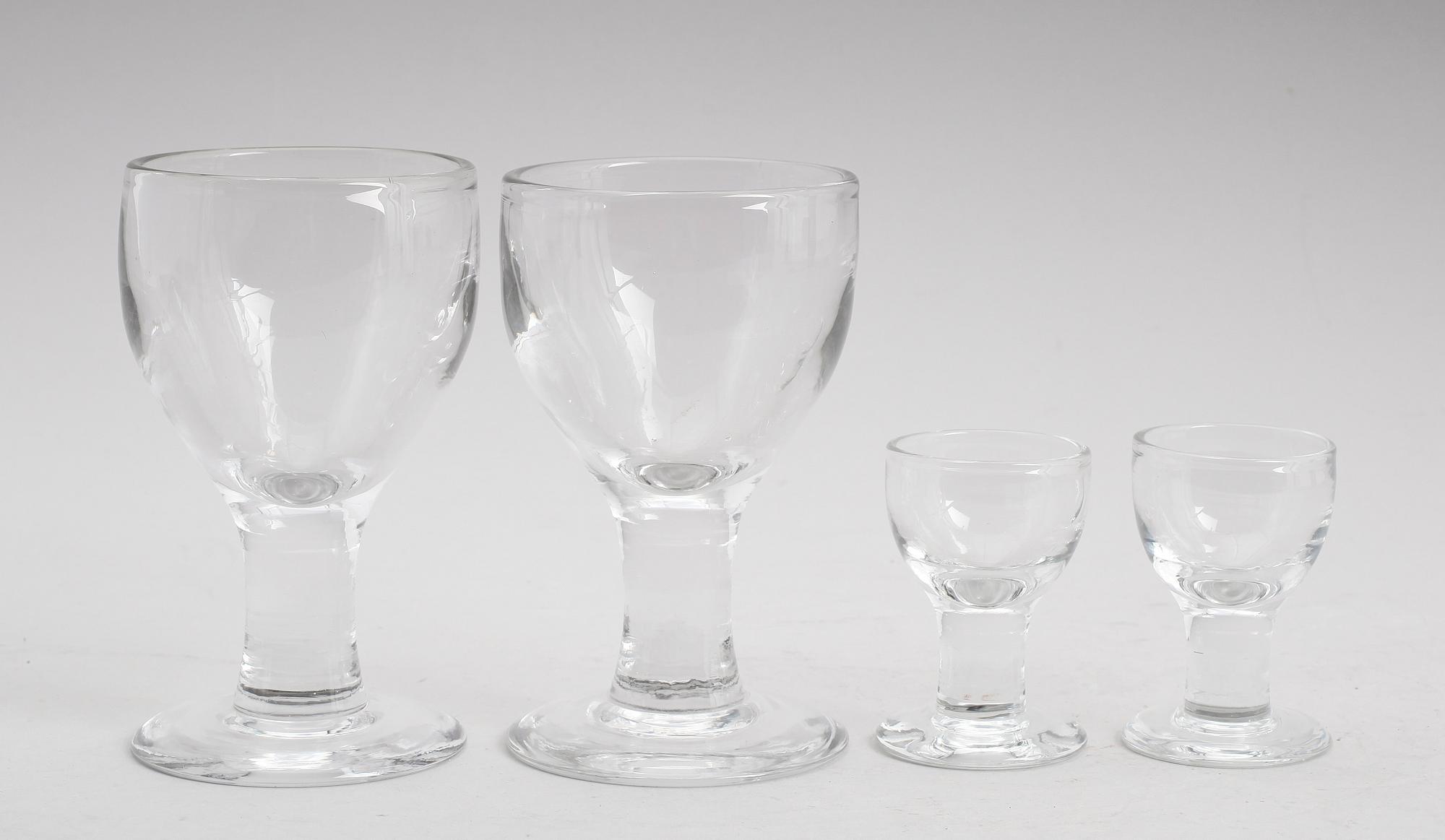 ÖLGLAS OCH SNAPSGLAS, 24 delar, "Ruben", Signe Persson-Melin, Boda.