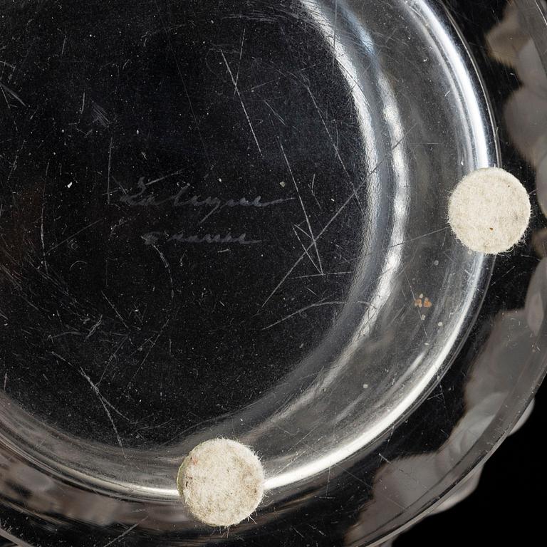 A 'Bacchus' glass vase from Lalique, France.