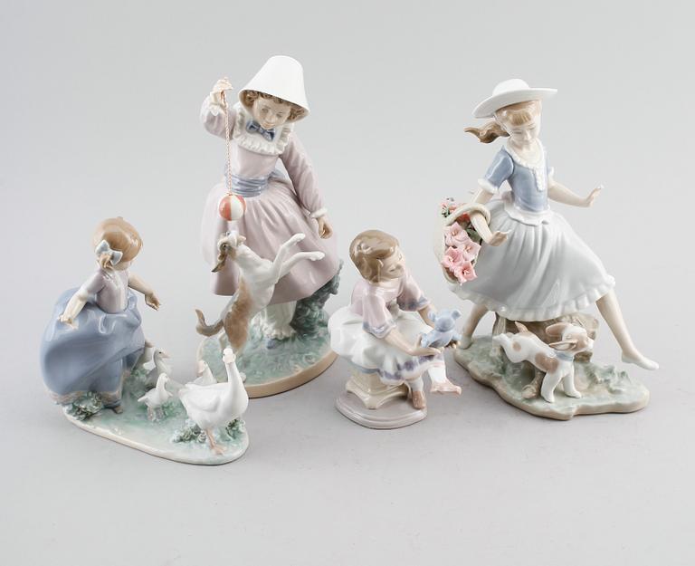 FIGURER, 4 delar, porslin, Lladro, Spanien.