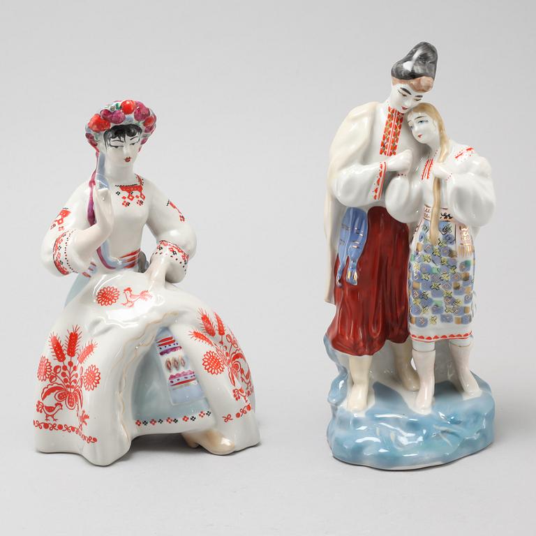 Two porcelain figurines, probably Russia / Soviet.