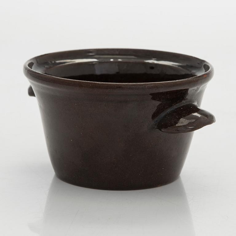 Marita Lybeck, plates, 2 pcs "Koto" and a bowl, red clay, signed ML KERA.