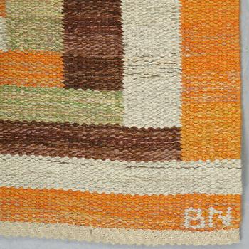 Barbro Nilsson, a runner, "Ostia orange", flat weave, ca 306-307 x 99-100 cm, signed AB MMF BN.