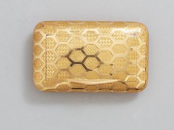 An English 19th century gold snuff-box, marked London 1803.