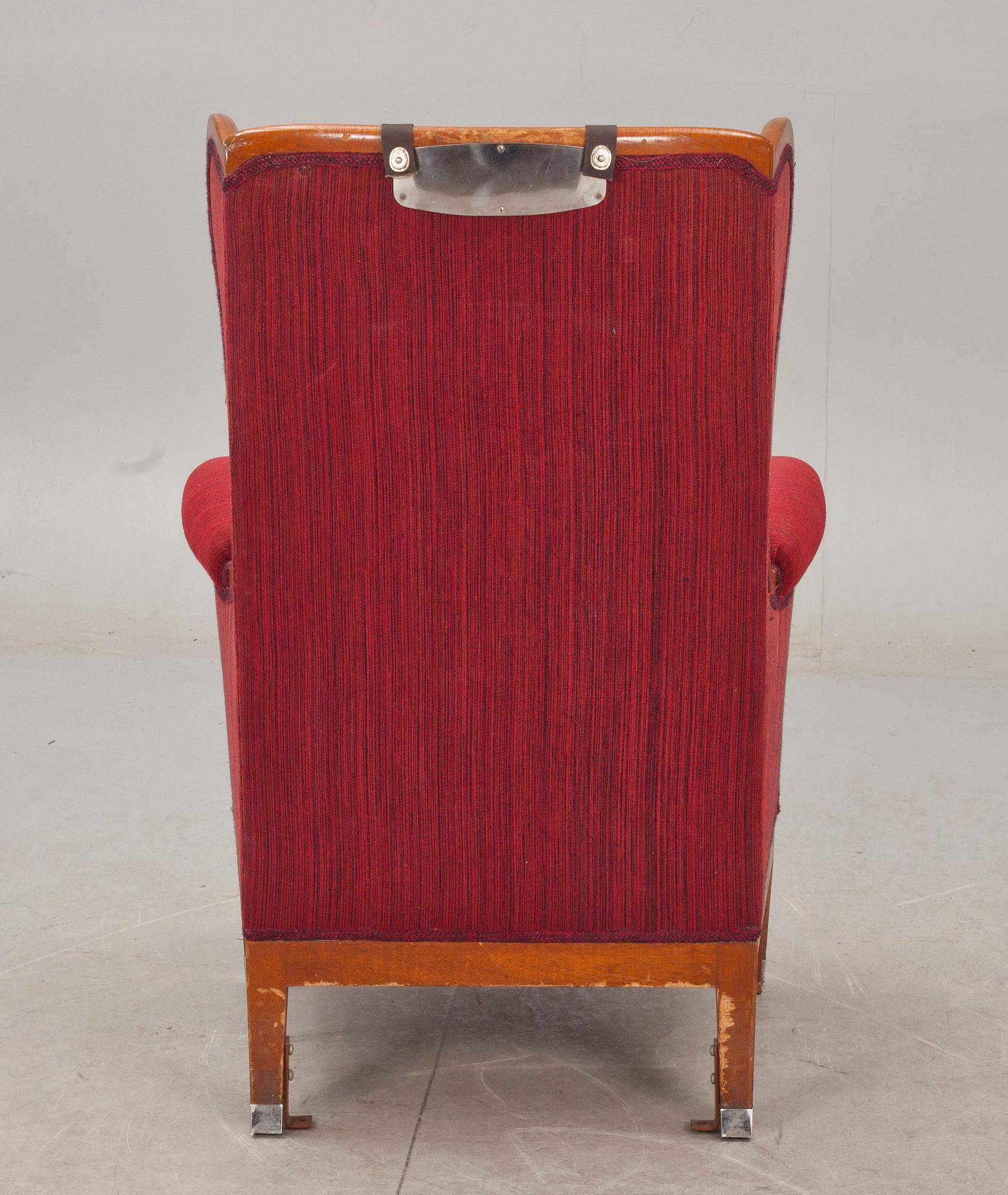 FÅTÖLJ från 1:a Klassvagn. Statens Järnvägar. 1930-tal.