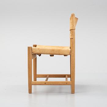 Børge Mogensen, a an oak and natural leather cgair, model 3237 Fredericia Stolefabrik, Denmark.