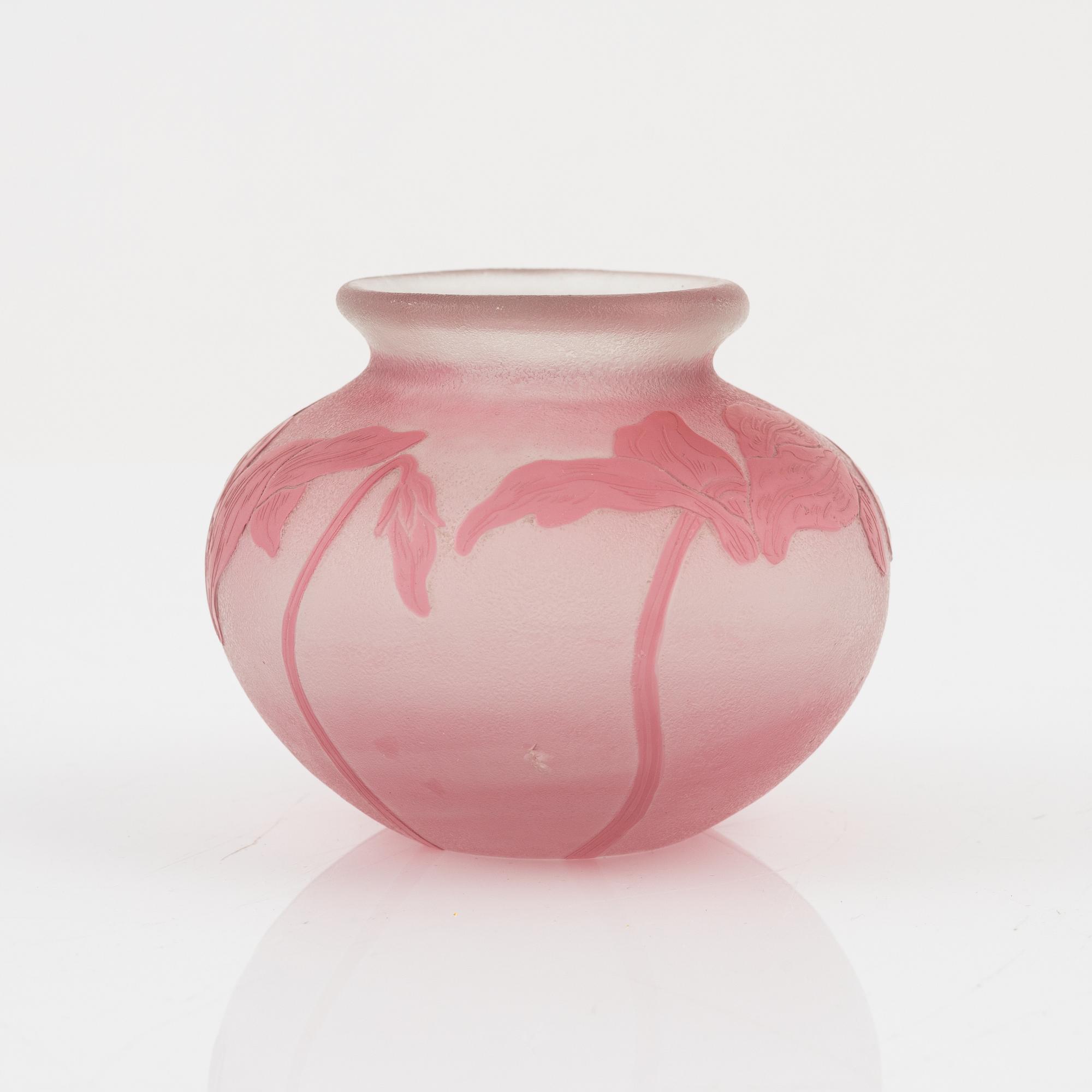 Karl Lindeberg, an Art Nouveau cameo glass vase, Kosta, Sweden, early 20th Century.