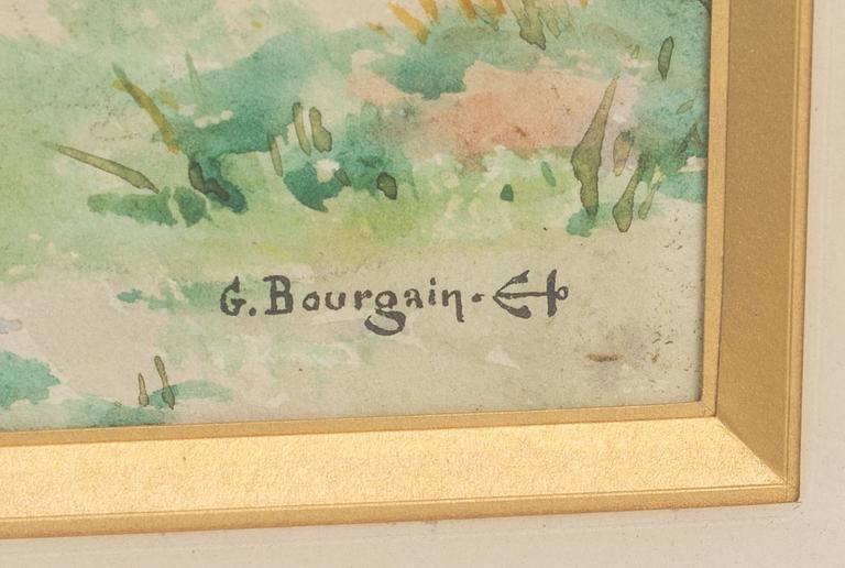 GUSTAVE BOURGAIN, akvarell, signerad.