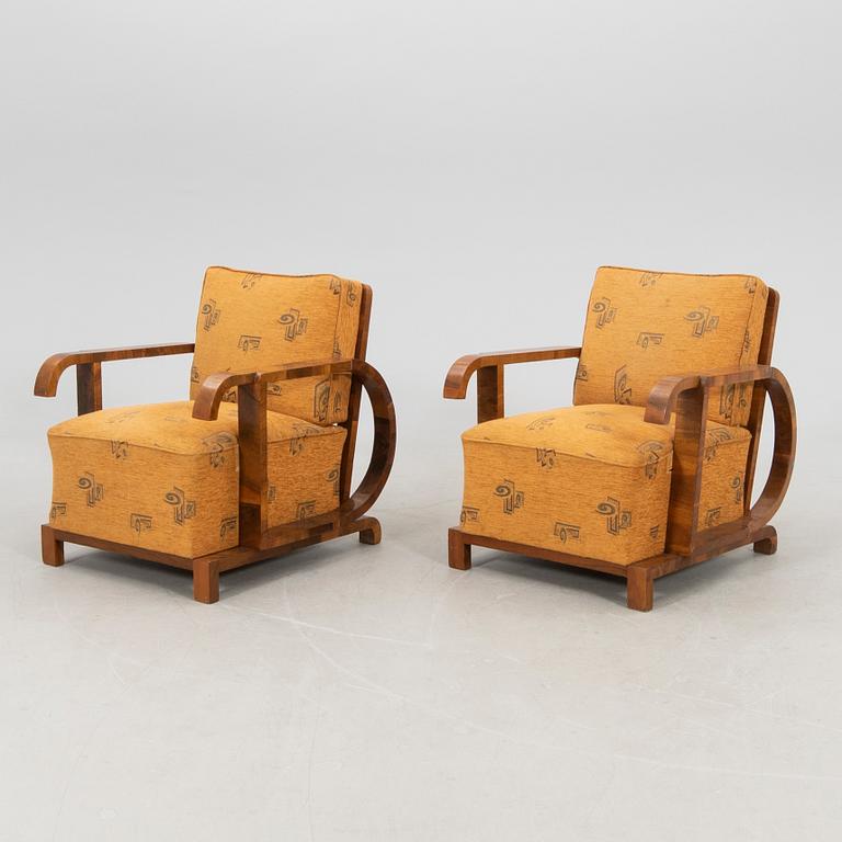 Armchairs, a pair of Art Deco, first half of the 20th century.