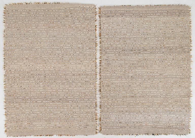 A pair of 1960s-70s rya rugs. Ca. 134 x 91cm and 133 x 91cm.