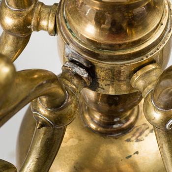 a brass chandelier, 20th century.