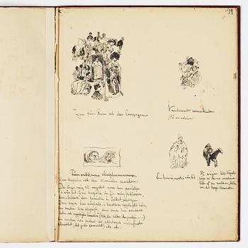Carl Larsson, CARL LARSSON, illustrated travel story, "Från Stockholm till Messina" (From Stockholm to Messina), 1886.