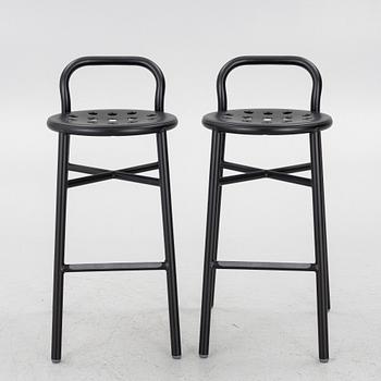 Jasper Morrison, Bar stools, a pair, “Pipe”, Magis, Italy, contemporary.
