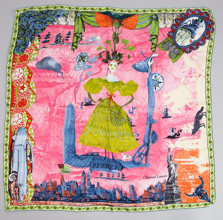 Christian Lacroix, two silk scarves.