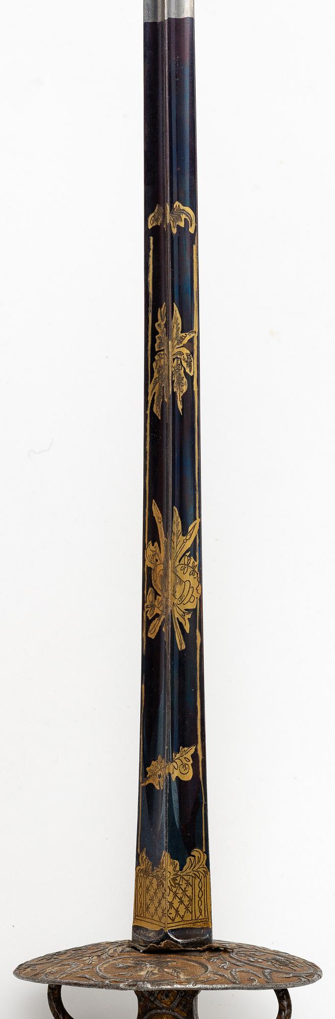 A small sword, marked IGB, 18th century.