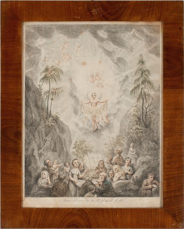 ELIAS MARTIN, 10 gravyrer, "Fader Vår-serien", tidigt 1800-tal.