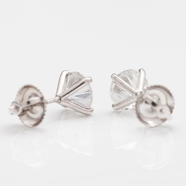 ÖRHÄNGEN, 14K vitguld, briljanter ca 1.70 ct tot.