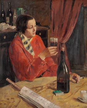 11. Greta Gerell, Självporträtt på café i Paris.