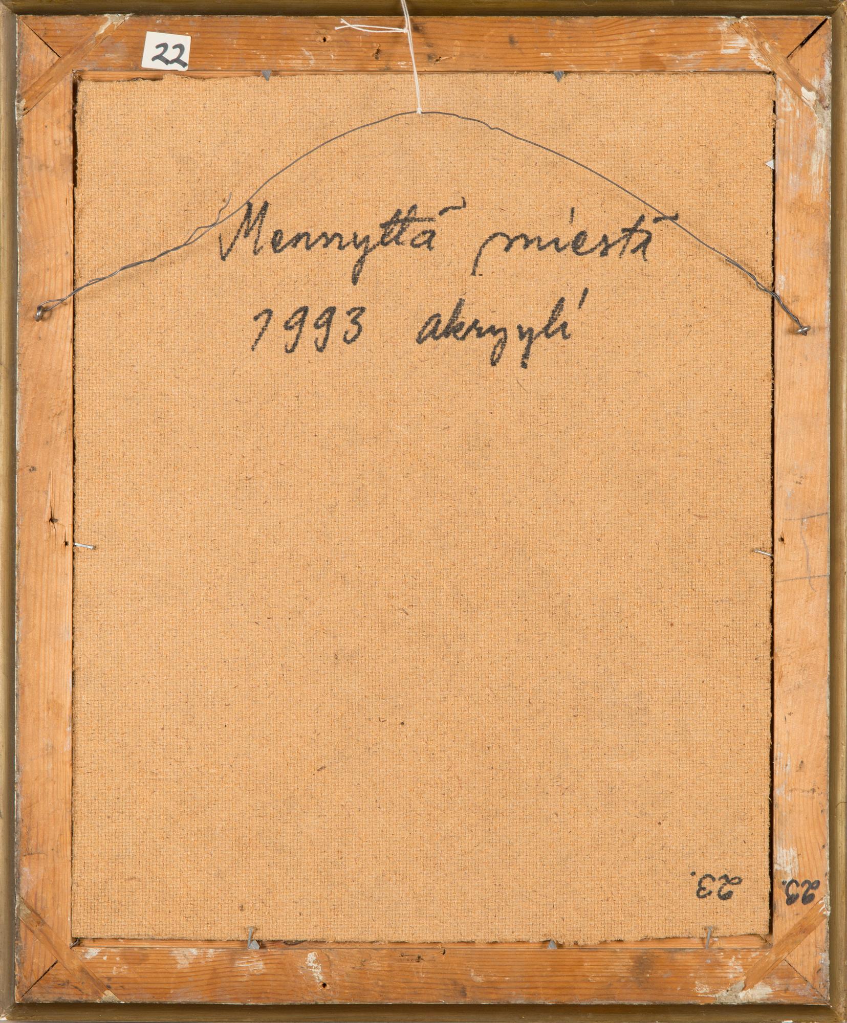 Alpo Jaakola, akryyli levylle, signeerattu ja päivätty -93.