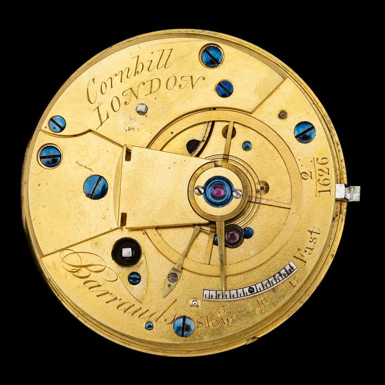 FICKUR, silver, Barrauds', Cornbill. London, tysk boett, 1800-tal, 2/1626.