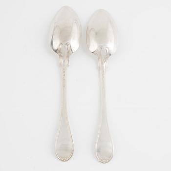 Spoons, 12 pcs, silver, Gustaf Theodor Folcker (1835-1877), Stockholm 1845-1846.