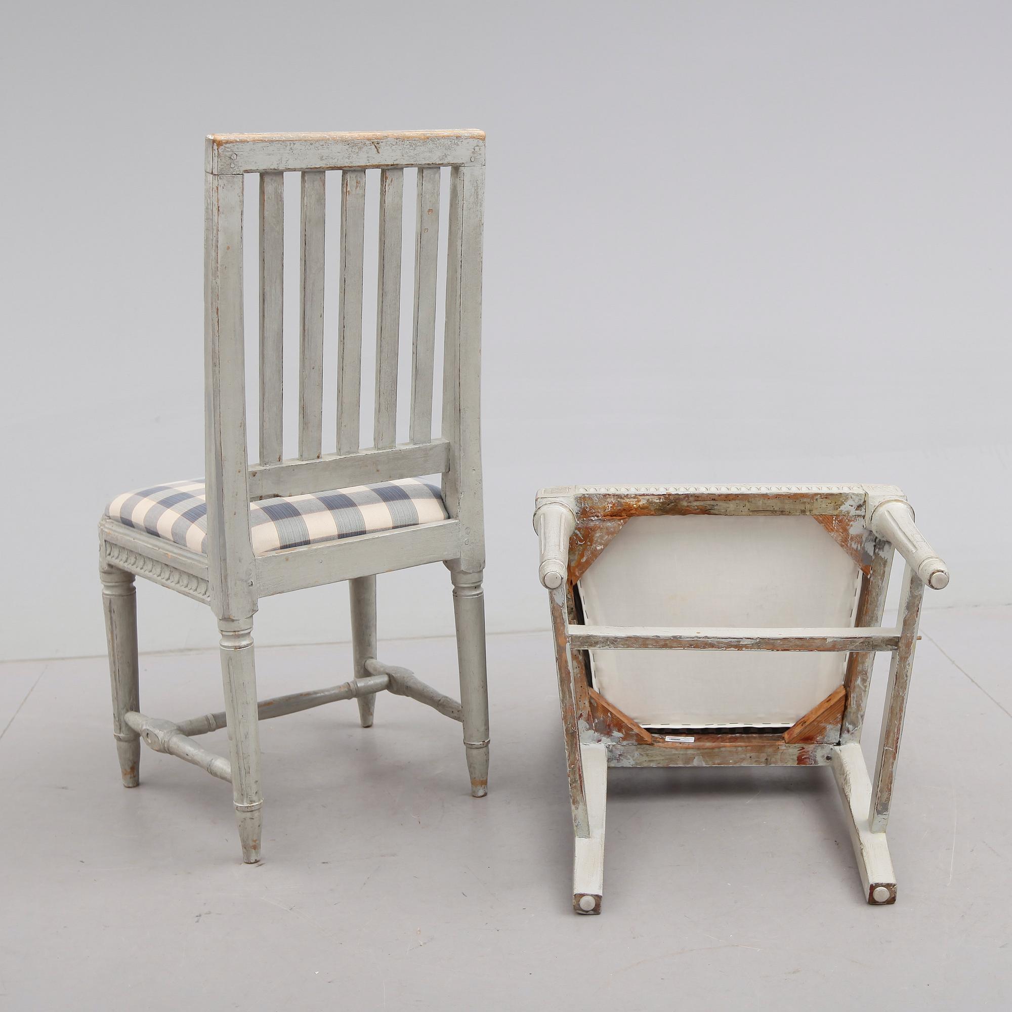 STOLAR, 2 st, gustavianska, 1700-/1800-tal.