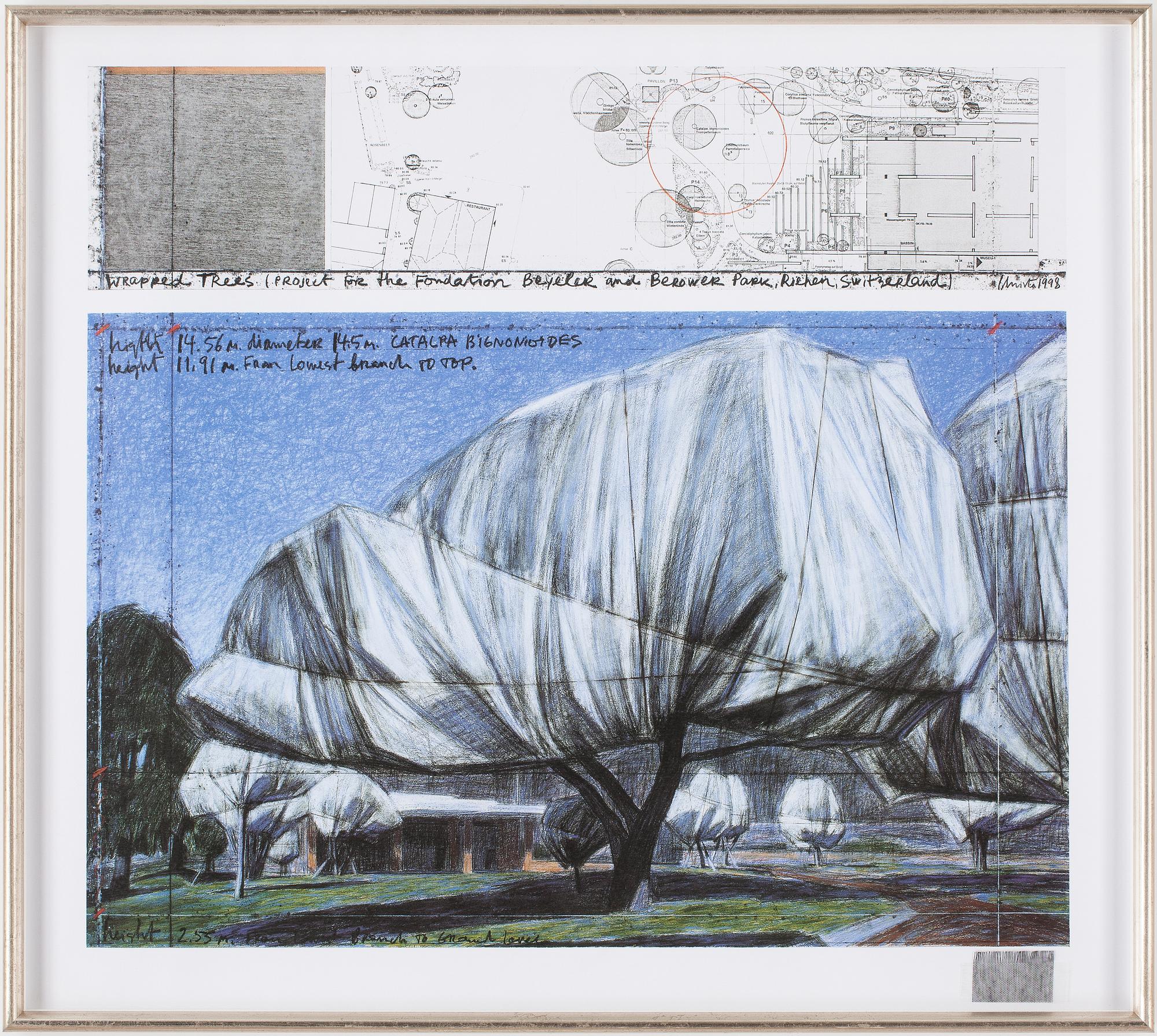 CHRISTO, färgoffset med tygcollage, ej signerad.