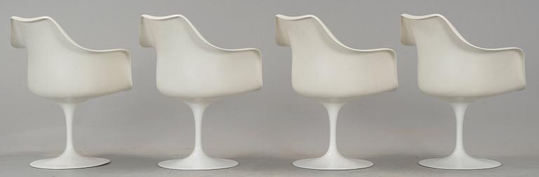 EERO SAARINEN, karmstolar, 4 st, "Tulip", Knoll International.