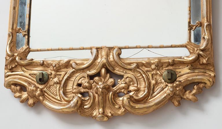 SPEGELLAMPETT, för två ljus, stockholmsarbete, 1700-talets andra hälft, rokoko.