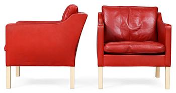 971. A pair of Borge Mogensen armchairs, Frederica Stolefabrik, Denmark.