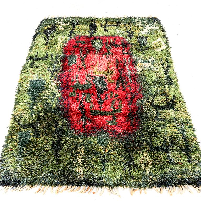 Viola Gråsten, a long pile rug mid 1900s 173x117 cm.