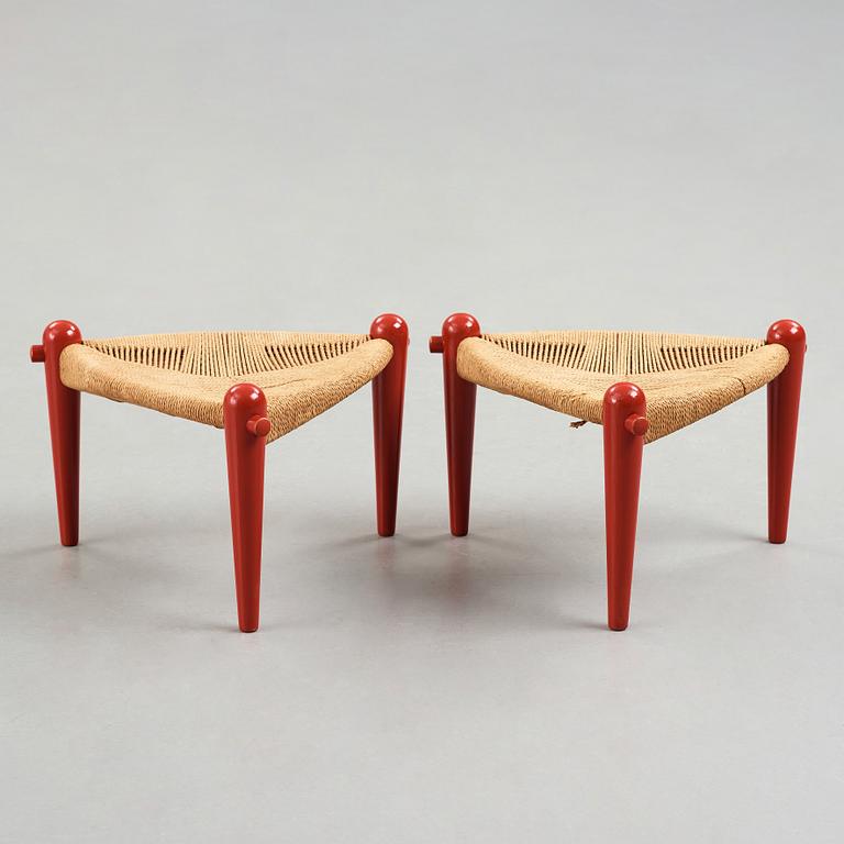 HANS J WEGNER, a pair of stools, model "JH 816" for Johannes Hansen, Denmark 1979.