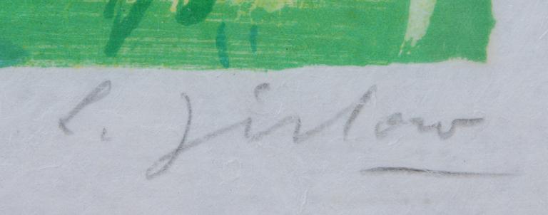 LENNART JIRLOW, färglitografi, sign o numr 1/50. Papper vattenmärkt; Mourlot Paris.