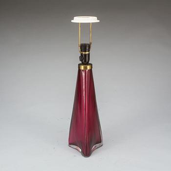 BORDSLAMPA, glas, Carl Fagerlund, 1900-talets mitt/andra hälft.