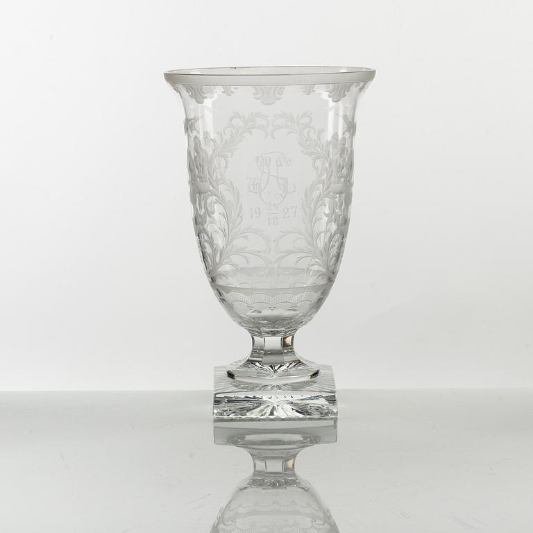 A glass vase, Boda, Sweden, 1920's.