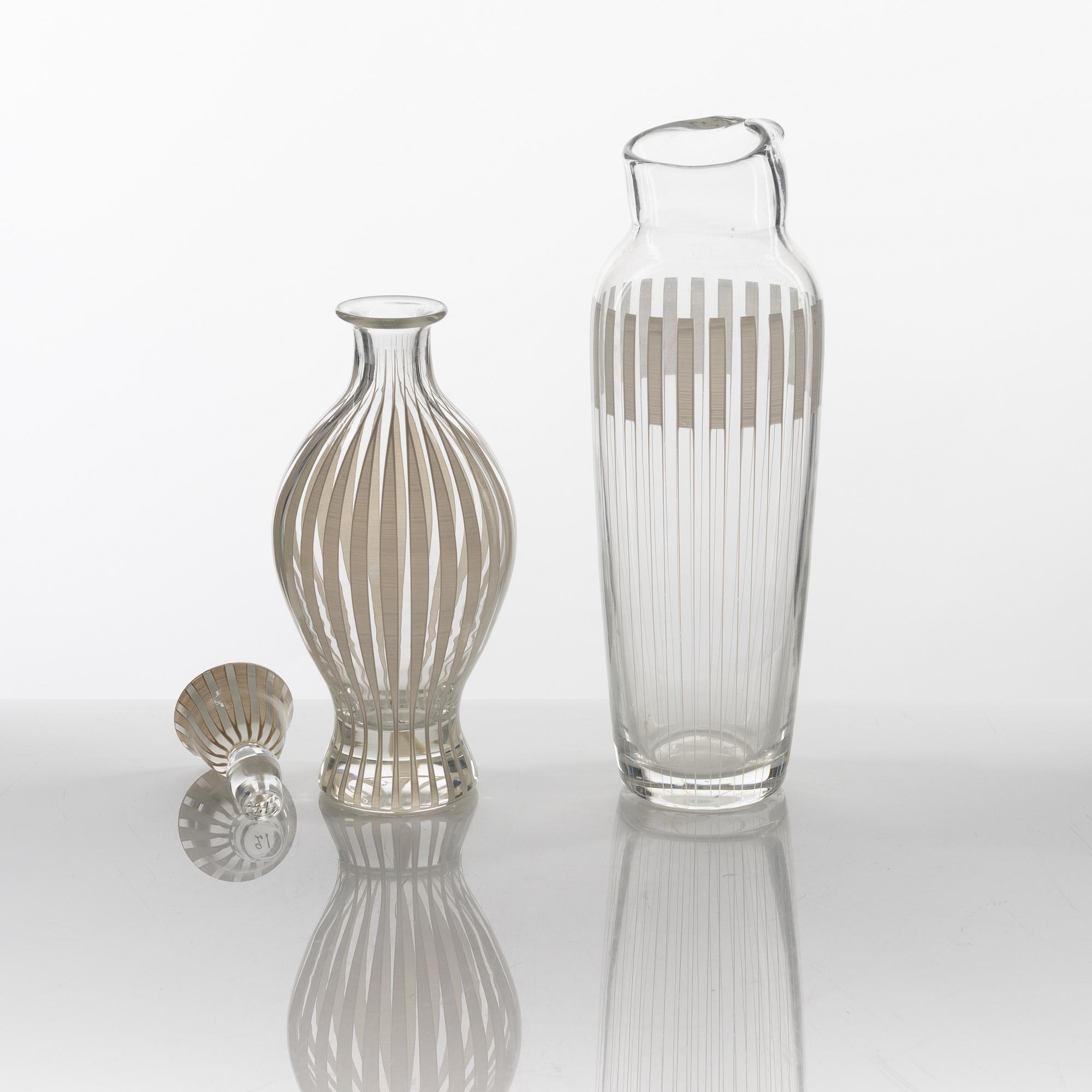 Bengt Orup, servisdelar, 5 st, "Strikt", Johansfors, 1950-tal.
