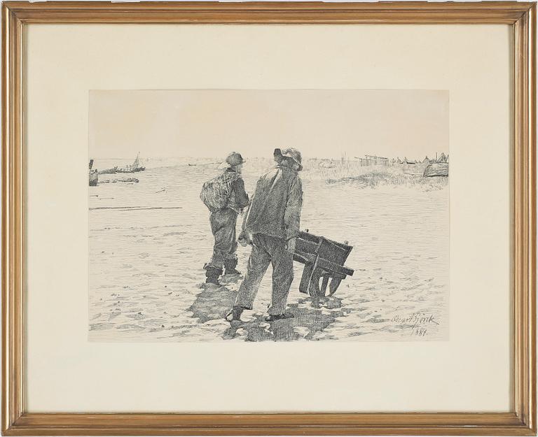 OSCAR BJÖRCK, torrnålsgravyr, sign o dat 1884 i trycket.